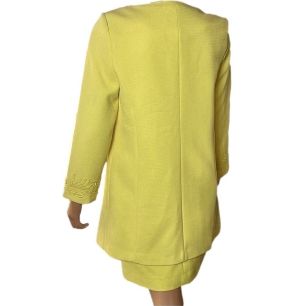 DARLING Abigail 60s Mod Yellow Textured Lace Coat & Dress Set Small/Medium vibe - Picture 14 of 16